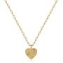 Hidepoo Birth Flower Necklaces for Women, 14K Gold Plated Dainty Paperclip Chain Engraved Floral Heart Necklace Simple Birth Month Flower Pendant Necklace Personalized Jewelry Birthday Gift for Women