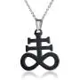 MEALGUET Leviathan Cross Pendant Church of Satan Satanic Symbol Stainless Steel Jewelry Brimstone Necklace for Men Women,24'' Chain MEALGUET Leviathan Cross Pendant Church of Satan Satanic Symbol Stainless Steel Jewelry Brimstone Necklace for Men Women,24'' Chain
