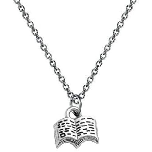 Book Lover Necklace Book Pendant Necklace Reading Jewelry Book Club Gift Reading Lover Gift Librarian Gift Bookworm Gift