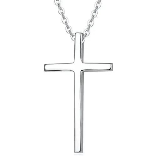 Carleen 14K Solid White/Yellow Gold Small Crucifix Cross Pendant Necklace Fine Jewelry for Women Girls, With 18'' Solid Gold Chain Carleen 14K Solid White/Yellow Gold Small Crucifix Cross Pendant Necklace Fine Jewelry for Women Girls, With 18'' Solid Gold Chain