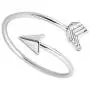 METTU Silver and Rose Gold Open Adjustable Love Arrow Ring for Girls