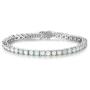 FANCIME October Birthstone Sterling Silver White Opal Tennis Bracelet 4 Prong 42 Created Fire Opal Stones Fine Jewelry for Women Girls 7 inch Length 4mm Width