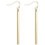 Minimal Long Circle Bar Earrings 18k Gold Plated Drop Line Dangle Geometric jewelry for Women Girls