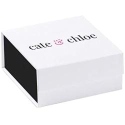 Cate & Chloe McKayla 18k White Gold Plated Dangling Earrings with Swarovski Crystal, Classic Drop Dangle-Earrings, Best Silver Earrings for Women, Small Solitaire Hook Drop Earrings with Swarovski