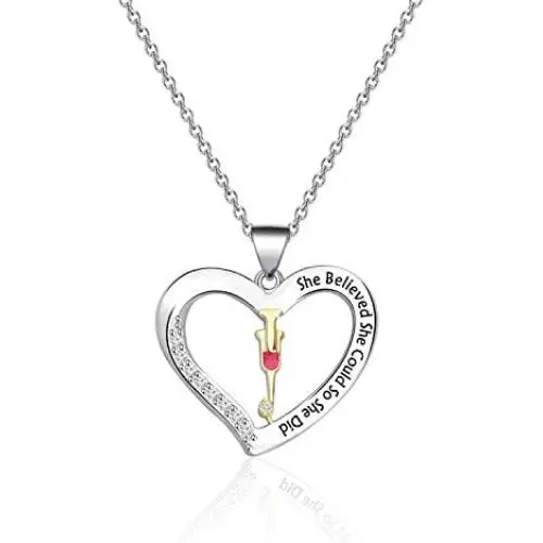 AKTAP Nurse Phlebotomist Necklace She Believed She Could So She Did Doctors Medical Nursing Jewelry Graduation Gifts for Medical Technologist AKTAP Nurse Phlebotomist Necklace She Believed She Could So She Did Doctors Medical Nursing Jewelry Graduation Gifts for Medical Technologist