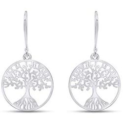 14k Gold Plated 925 Sterling Silver Tree Of Life Drop Earrings Jewelry For Women