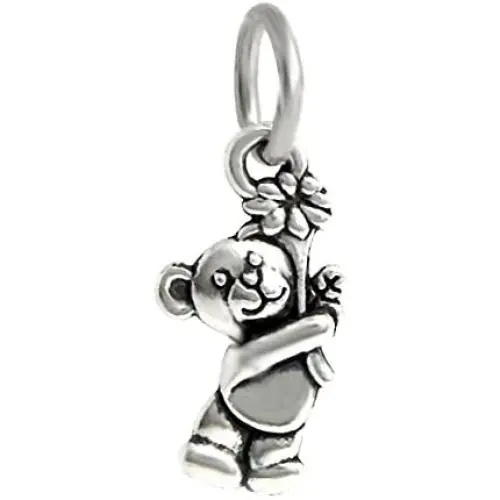J&M Dangle Teddy Bear with Flower Charm Bead for Charms Bracelets J&M Dangle Teddy Bear with Flower Charm Bead for Charms Bracelets