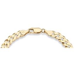 Miabella 18K Gold Over Sterling Silver Italian 7mm Solid Diamond-Cut Cuban Link Curb Chain Bracelet for Men Women 7, 7.5, 8, 8.5, 9 Inch, 925 Made in Italy