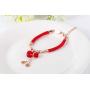 Bib Jewelry Lucky Money Bag Red Bracelet 14K Gold-Plated Fashion Elegant Woman Gift Rose Gold Color Titanium Steel Jewelry Friendship Inspirational Red String Bracelet