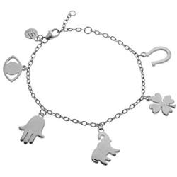 JZ by Jennifer Zeuner Sterling Silver Lucky Charm Bracelet Small: 6-3/4''