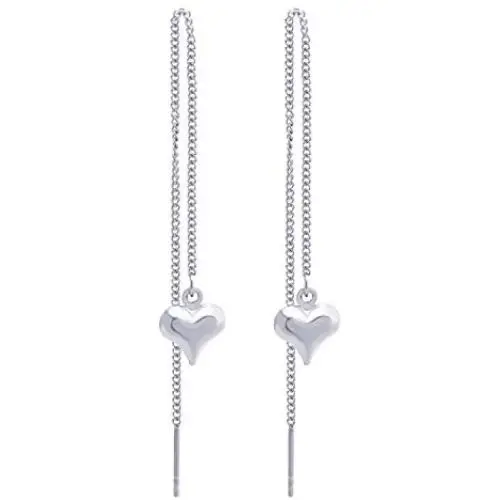 555Jewelry Womens Heart Love Cute Dainty Drop Threader Dangle String Earrings 555Jewelry Womens Heart Love Cute Dainty Drop Threader Dangle String Earrings
