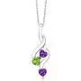 Gem Stone King 925 Sterling Silver Purple Amethyst and Green Peridot Pendant Necklace (0.73 Ct Heart Shape with 18 Inch Silver Chain) Gem Stone King 925 Sterling Silver Purple Amethyst and Green Peridot Pendant Necklace (0.73 Ct Heart Shape with 18 Inch Silver Chain)