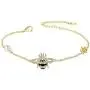 LAZLUVU 18K Gold Honey Bee Charms Bracelet Adjustbale Bangle Bracelets Jewelry Gift for Women LAZLUVU 18K Gold Honey Bee Charms Bracelet Adjustbale Bangle Bracelets Jewelry Gift for Women
