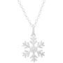 Disney Frozen Jewelry Sterling Silver Snowflake Pendant Necklace and Stud Earring Set, 18” Chain for Women