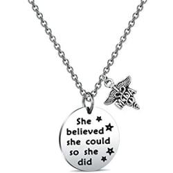 Medical Assistant Necklace She Believed She Could Nurse Graduation Inspirational Jewelry Gifts