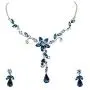 Faship Gorgeous Rhinestone Crystal Floral Necklace Earrings Set Faship Gorgeous Rhinestone Crystal Floral Necklace Earrings Set