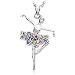 Fuqimanman2020 Ballerina Dance Pendant Necklace Jewelry Gifts Pink Color red Blue Green