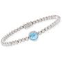 Ross-Simons 1.60 Carat Swiss Blue Topaz Beaded Bracelet in Sterling Silver With Magnetic Clasp