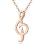 Agvana 14K Solid Real Rose Gold Musical Note Dainty Pendant Necklace Fine Jewelry Anniversary Birthday Gifts for Women Girls Mom Grandma Wife Daughter Her Yourself with Jewelry Box, 16+2 Inches