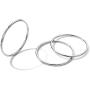 NOKMIT 3Pcs 1mm Stainless Steel Stackable Rings for Women Band Rings Knuckle Finger Stackinig Ring Silver/Rose/Gold Plain Dome Comfort Fit Size 5 to 10