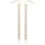 Sparkly Rhinestone CZ Lightweight Geometric Bar Statement Earrings - Multi Cubic Crystal, Acrylic Pearl Vertical Drop Dangles