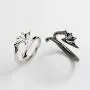 Personality Angel Devil Wings Open Ring for Men and Women Dragon Wing Arrow Adjustable Black White Couple Ring Personality Angel Devil Wings Open Ring for Men and Women Dragon Wing Arrow Adjustable Black White Couple Ring