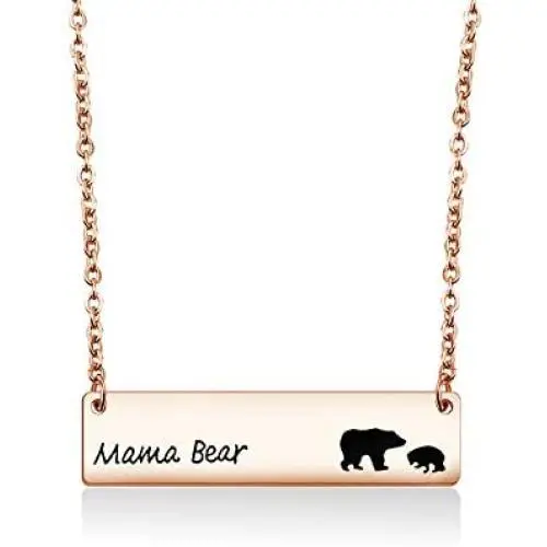 Zuo Bao Sweet Mama Bear Bar Necklace Mother Necklace Mama Bear Jewelry for New Mom Zuo Bao Sweet Mama Bear Bar Necklace Mother Necklace Mama Bear Jewelry for New Mom