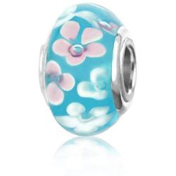 SBI Jewelry Murano Glass Charm for Bracelets Plum Blossom Flowers Bead Charm Gift for Women Girls Birthday