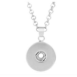 Snap Jewelry Stainless Pendant Necklace Length 19-21'' Holds 18-20mm Standard Snaps My Prime Gifts