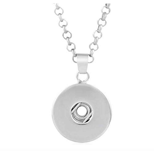 Snap Jewelry Stainless Pendant Necklace Length 19-21'' Holds 18-20mm Standard Snaps My Prime Gifts