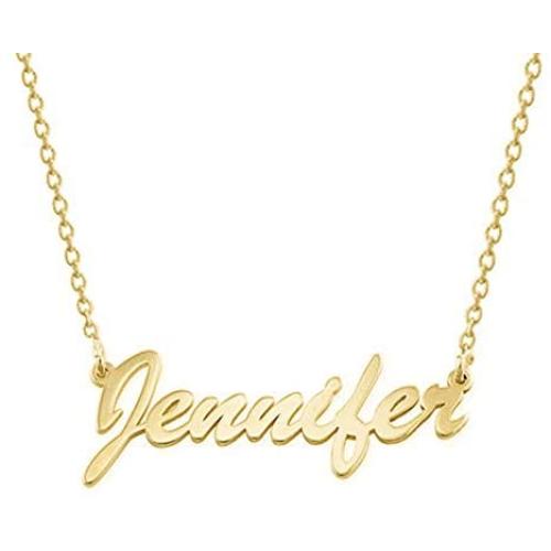 Elefezar Personalized Name Necklace Pendant Custom Made Necklace with Nameplate 18K Gold Plated Jewelry for Women