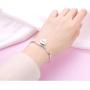 YinShan Easter Gifts Women Cremation Jewelry 925 Sterling Silver Memorial Ashes Keepsake Urn Bangle Bracelet with Heart Drop Pendant Engraved in My Heart Forever