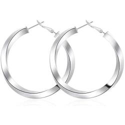 Big Hoop Earrings Stainless Steel Hoop Earrings 14K Gold Plated for Women Girls Sensitive Ears Cartilage Helix Cuff Earrings