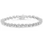 .925 Sterling Silver 1.0 Cttw Diamond Spiral Wave S-Link 7'' Tennis Bracelet - Choice of White (I-J / I3) or Color-Enhanced Blue (I1-I2) Diamonds .925 Sterling Silver 1.0 Cttw Diamond Spiral Wave S-Link 7'' Tennis Bracelet - Choice of White (I-J / I3) or Color-Enhanced Blue (I1-I2) Diamonds