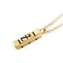 SKQIR Mens Stainless Steel Vertical Cuboid Xanax Pill ID Bar Pendant Necklace Jewelry