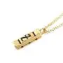 SKQIR Mens Stainless Steel Vertical Cuboid Xanax Pill ID Bar Pendant Necklace Jewelry