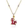 Superchic Red and Blue Enamel Chinese Dragon Necklace Embedded with Austrian Crystals and Gold Plating (Blue)
