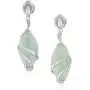 .925 Sterling Silver & Green Jade Diamond-Accented 3/4'' Wire-Wrapped Marquise Cut Drop Earrings or 18'' Pendant Necklace .925 Sterling Silver & Green Jade Diamond-Accented 3/4'' Wire-Wrapped Marquise Cut Drop Earrings or 18'' Pendant Necklace