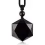 Obsidian Pendant Necklace Obsidian Crystal Pendant Necklace Pattern with Extend Bead Chain for Men or Women Obsidian Pendant Necklace Obsidian Crystal Pendant Necklace Pattern with Extend Bead Chain for Men or Women