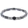 JBANS Hematite 486 Healing Stones Beaded Stretch Bracelet 2 Size for Men. Good Luck Therapy Bracelets. Strong Elastic Sring