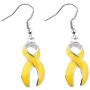 CENWA Yellow Awareness Earrings Yellow Rhinestone Ribbon Charm Cancer Awareness Jewelry Gift for Endometriosis/Bladder Cancer/Suicide Prevention/Bone Cancer