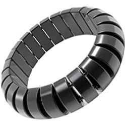 Hematite Stone Rings for Women Men Chunky Unisex, Anxiety Balance Root Chakra ring Stretch not fragile Hematite Rings Chakra Magnetic Stones Energy Crystal Therapy Fidget Anxiety Pain Relief Gift