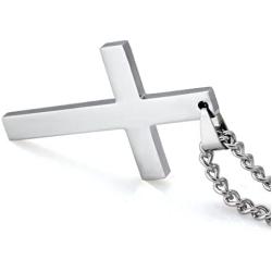 Jstyle Jewelry Mens Simple Cross Necklace Stainless Steel Pendant for Women 24 Inch