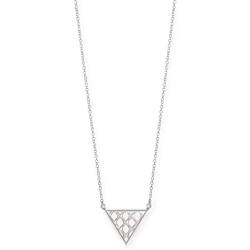 Boma Jewelry Sterling Silver Triangle Crosshatch Necklace, 18 Inches