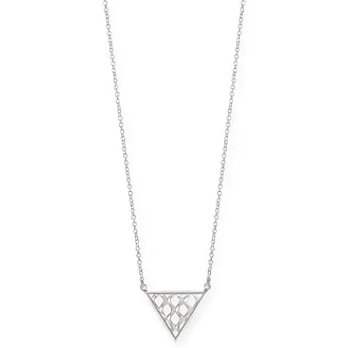 Boma Jewelry Sterling Silver Triangle Crosshatch Necklace, 18 Inches Boma Jewelry Sterling Silver Triangle Crosshatch Necklace, 18 Inches