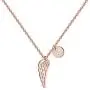 Joycuff Rose Gold Angel Wing Necklace Memorial Gifts for Loss of Loved One Mom Dad Daughter Sister Husband Grandpa Grandma Best Friend Initial Charm Personalized Jewelry