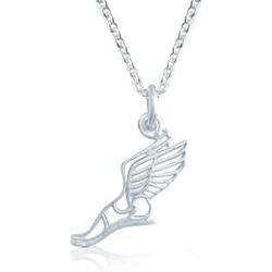 Gone For a Run Livia Collection Sterling Silver Winged Foot Necklace