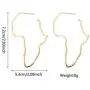 African Map Earrings Big Earrings Exaggerate Larger Statement Jewelry Outline Minimalist Silver Gold Plated Ethnic Style Dangle Drop Earrings for Women Girls African Map Earrings Big Earrings Exaggerate Larger Statement Jewelry Outline Minimalist Silver Gold Plated Ethnic Style Dangle Drop Earrings for Women Girls
