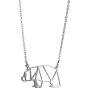 La Menagerie Bear Silver Origami Jewelry & Silver Geometric Necklace – 925 Sterling Plated Silver Necklace & Bear Necklaces for Women – Bear Necklace for Girls & Origami Necklace