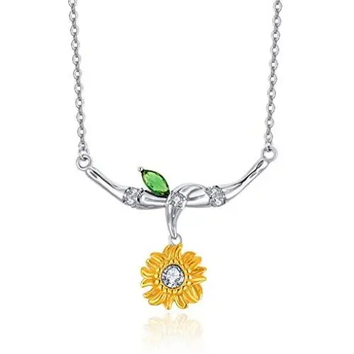 Dreamboat Sunflower You are My Sunshine Necklace 925 Sterling Silver Valentines Jewelry Gift Birthday Gift for Women Girlfriend Mom Wife Her Dreamboat Sunflower You are My Sunshine Necklace 925 Sterling Silver Valentines Jewelry Gift Birthday Gift for Women Girlfriend Mom Wife Her